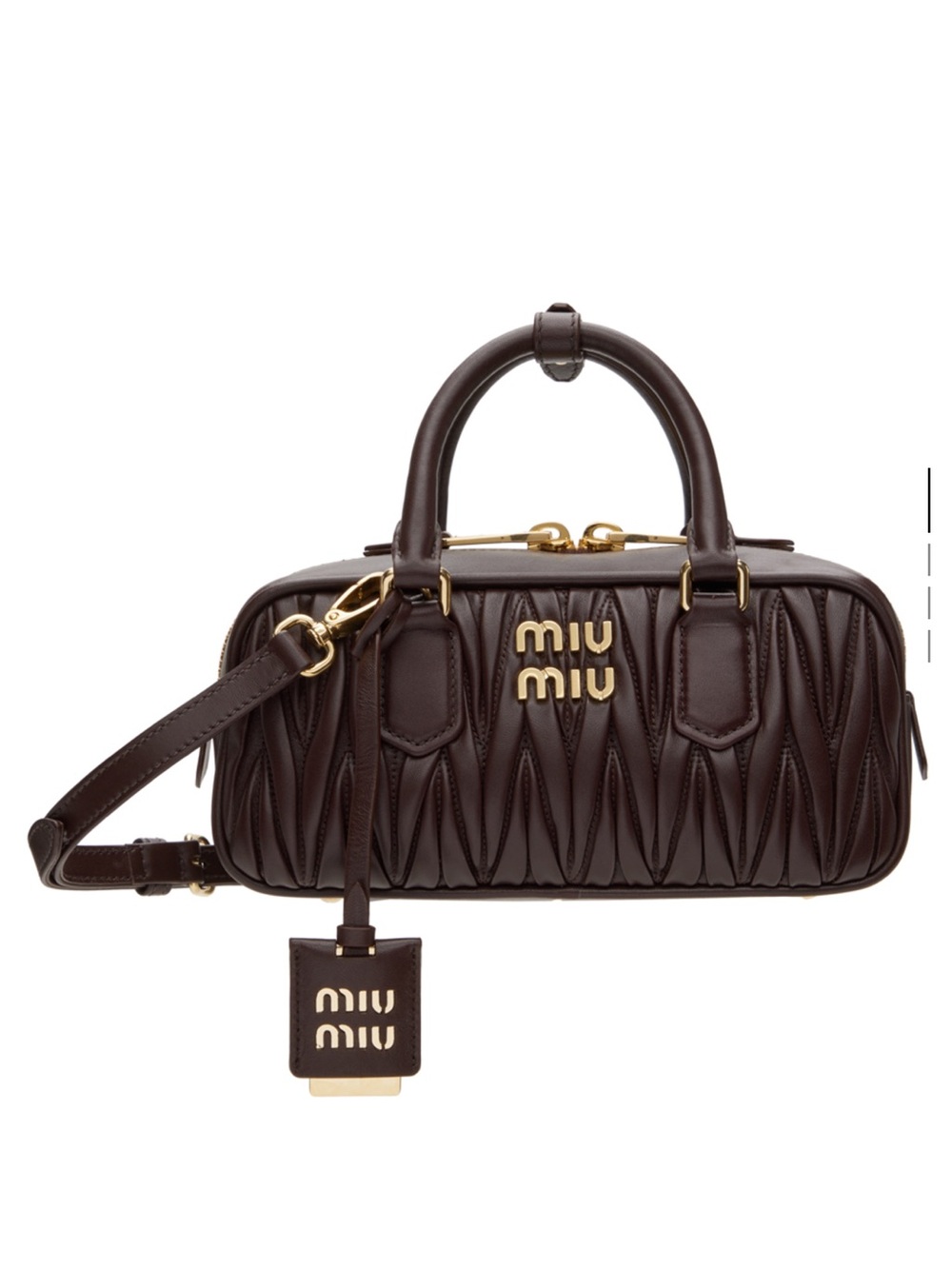 Miu Miu Chocolate Brown Quilted Leather Satchel with Gold Hardware